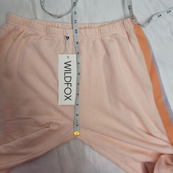 NEW Wildfox knox peach grapefruit stripe jogger sweatpants M - Picture 9 of 10